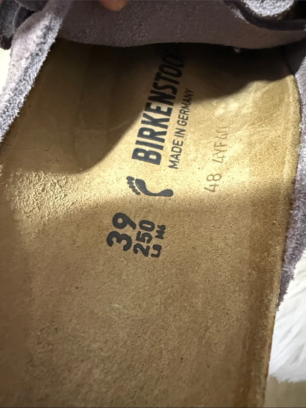 RARE Birkenstock Kyoto Nubuck Lavender Suede Slide Sandals 38 or 7.5 - Picture 7 of 9